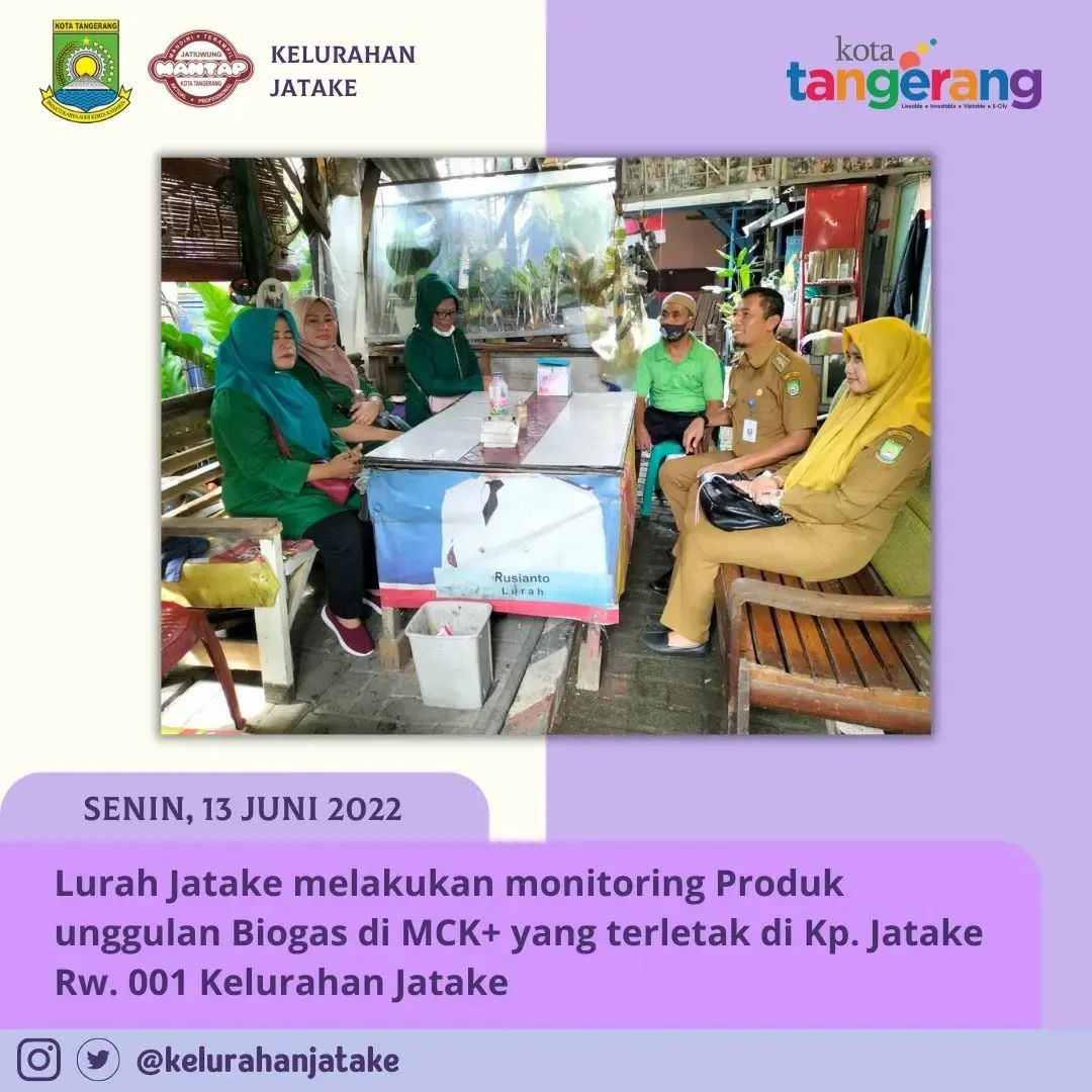 monitoring Produk unggulan Biogas yang ada di Rw 001.