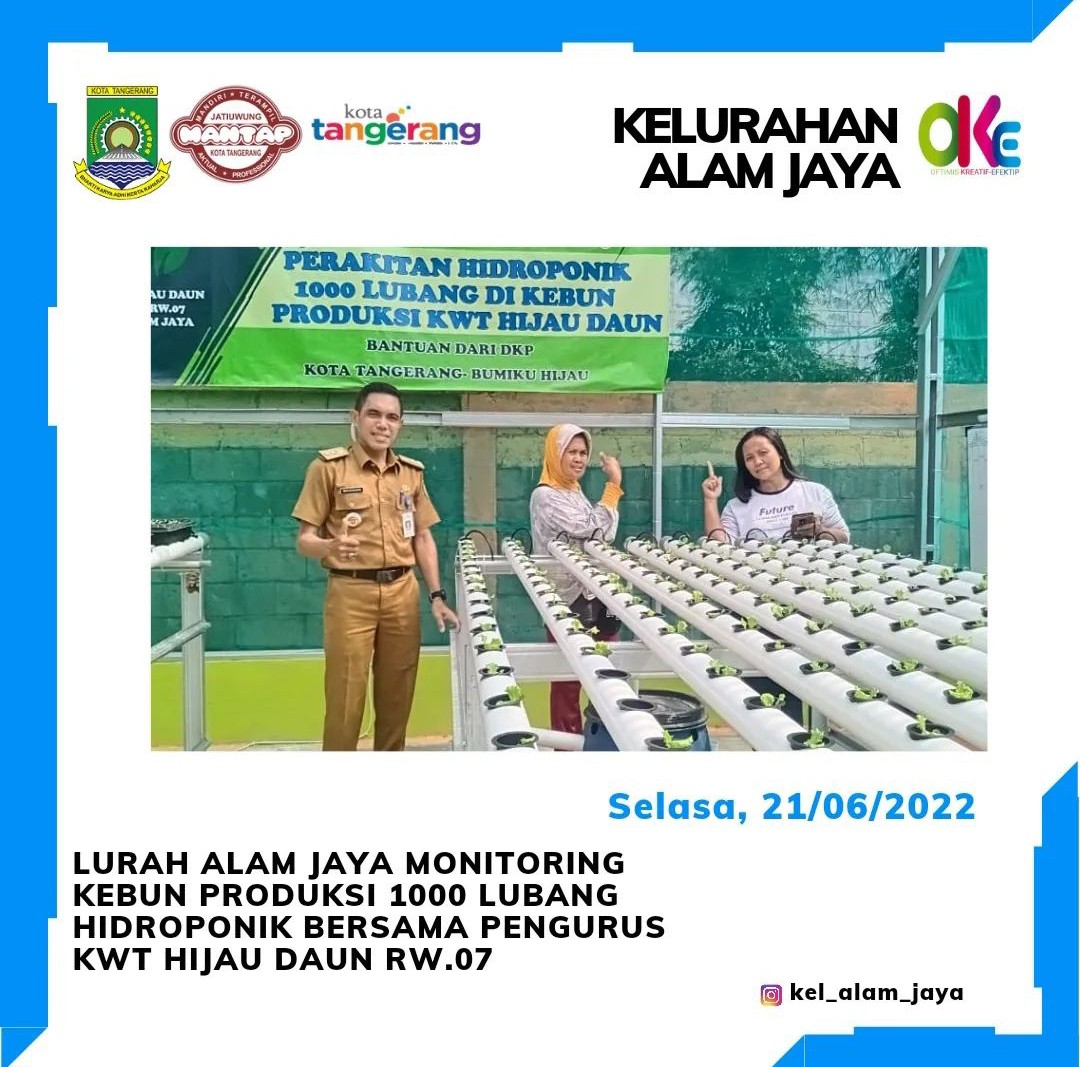 Kegiatan monitoring Lurah Alam Jaya 