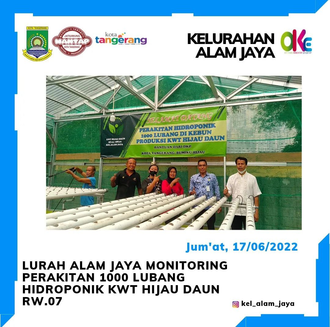 Kegiatan monitoring Lurah Alam Jaya 