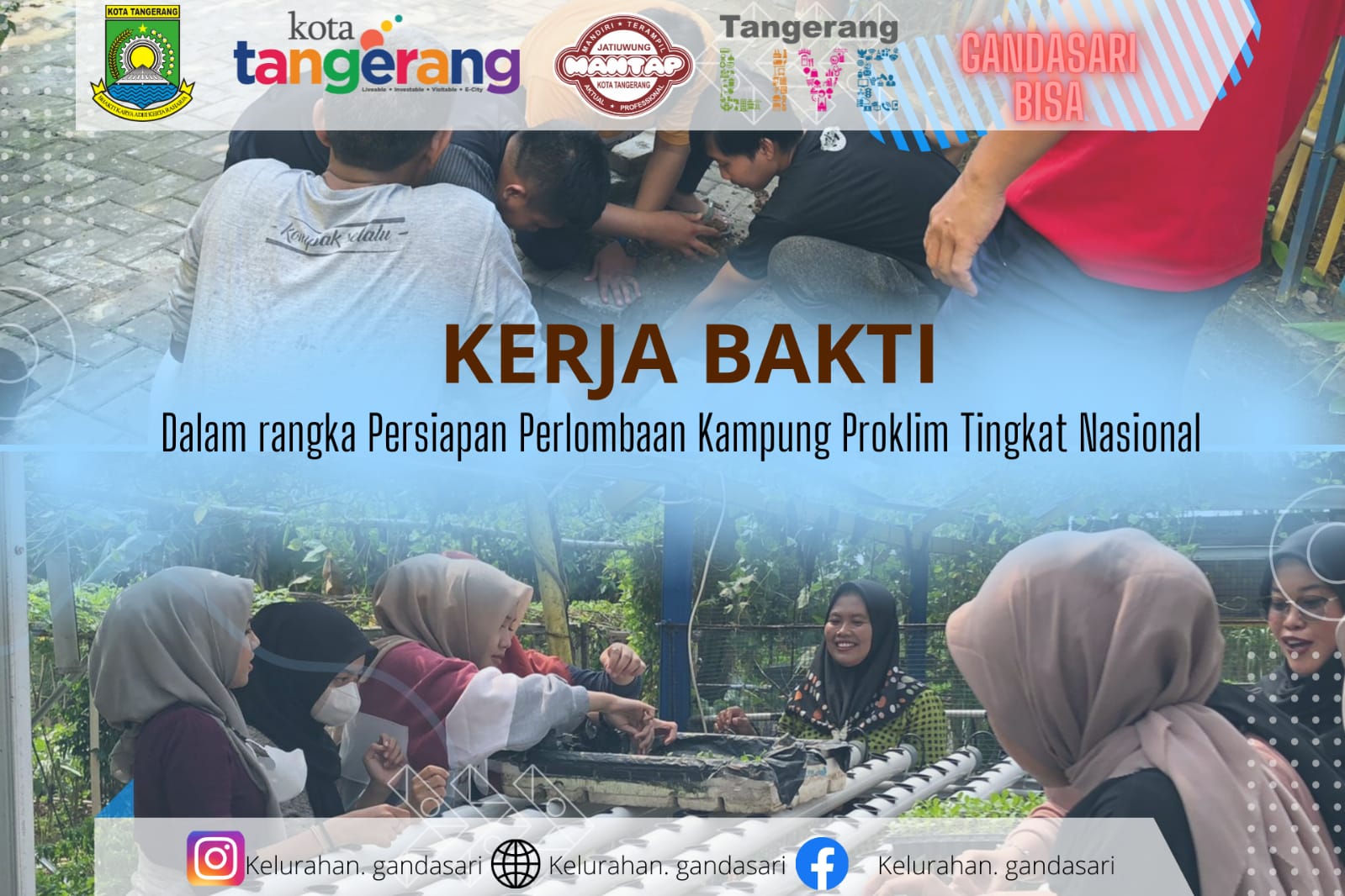 Kegiatan Kerja Bakti dalam rangka Persiapan Penilaian Lomba Kampung Proklim Tingkat Nasioanal 