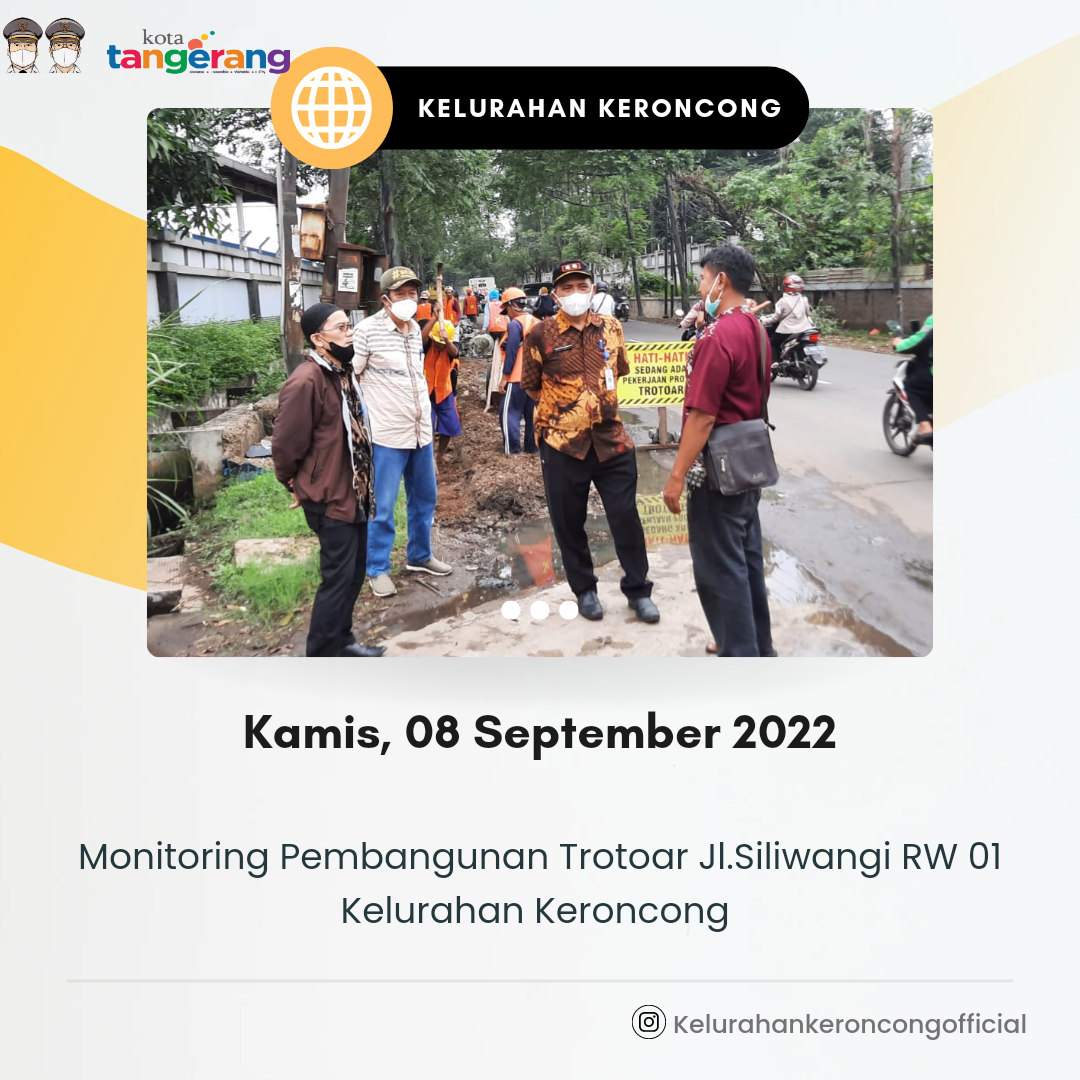 Monitoring Kegiatan Pembangunan Trotoar Jl. Siliwangi