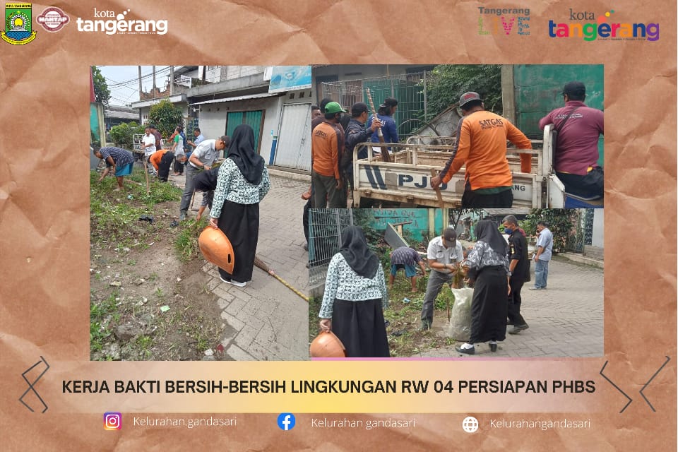 KEGIATAN KERJA BAKTI MEMBERSIHKAN LINGKUNGAN DALAM RANGKA PERSIAPAN LOMBA PHBS