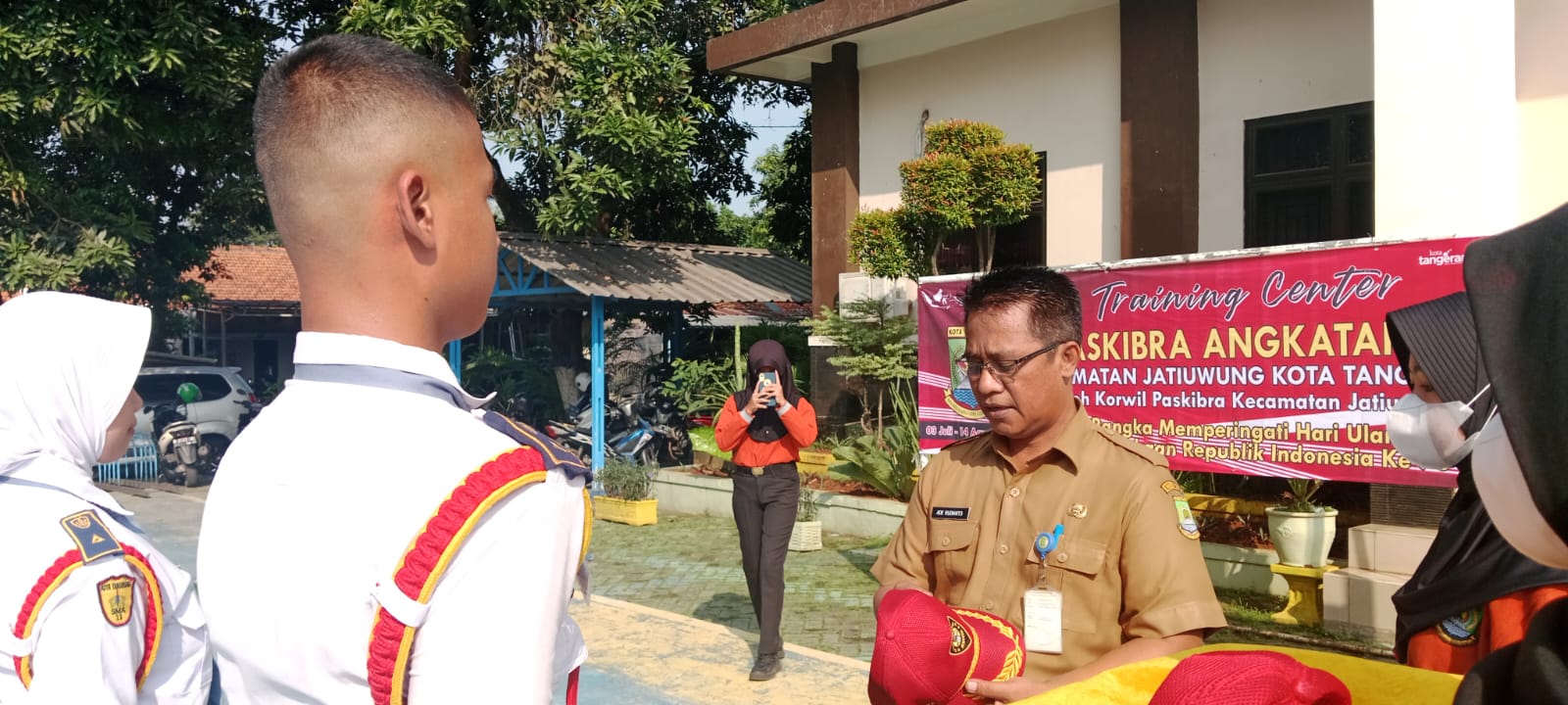 GIat apel penyematan calon paskibra angkatan 2023 dan dimulainya training center 